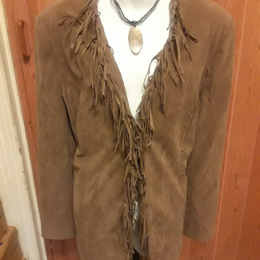 Fringe trimmed fully lined blazer